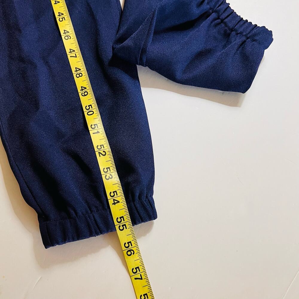 Missguided Sleeveless Drawstring Waist Cuffed Hem Jumpsuit Size 2 NWT Navy - Picture 5 of 6